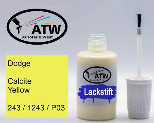 Dodge, Calcite Yellow, 243 / 1243 / P03: 20ml Lackstift, von ATW Autoteile West.